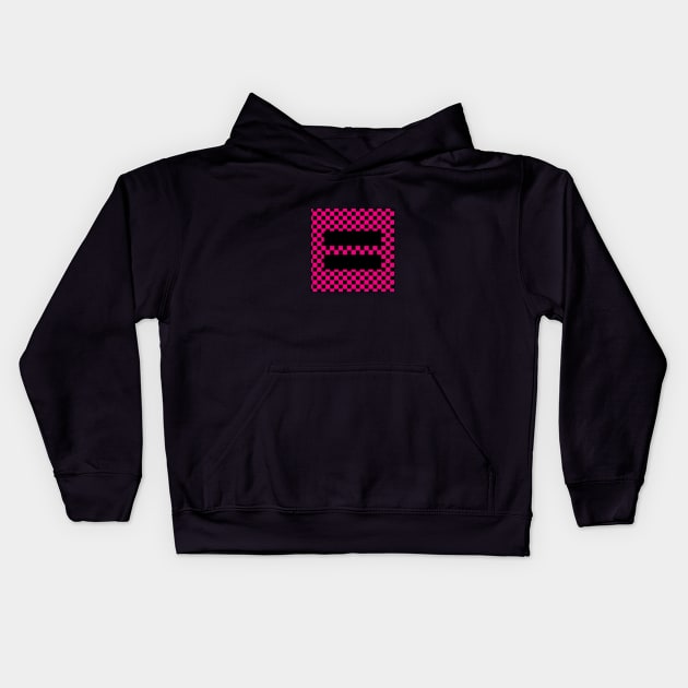 Checkerboard Equality Pink Kids Hoodie by silversurfer2000